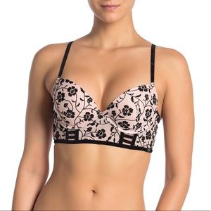 Nanette Lepore Flocked Mesh Bra